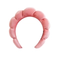Pink fluffy sponge padded headband with velvet texture in soft cloud bubble design - Velvet Headband - Watermelon Red