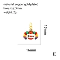 Bunter Emaille-Clown-Anhänger aus vergoldetem Kupfer mit Maßen 15mm x 16mm - Emaille Clown (P03189-E)
