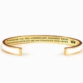 Gold-plated stainless steel cuff bracelet with white enamel and granddaughter message - Granddaughter / White