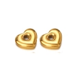 Polished golden hollow heart beads for DIY jewelry making and necklace pendants - Hydraulic Heart - Gold
