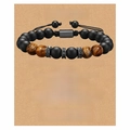 Tiger eye and matte bead adjustable bracelet for men on father's day card - To My Dad