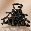 Pince à cheveux araignée noire brillante au design gothique sur velours beige - Noir-3cm
