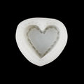 White heart-shaped silicone mold with unique wavy edges for DIY soap and candles - Clear