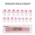 Tabla de tallas para 150 uñas postizas francesas con medidas para 15 tamaños de gel - Juego Mate (ZHZ-BX-3002)