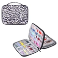 Leopard print apple watch band storage organizer with 15 slots and carrying handle - Yellow Leopard Double Layer
