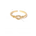 Abierto Ajustable Estilo de Zirconia Marquesa Dorada(SR21102505)