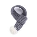 Gray knitted pet scarf with white pompom detail for cats and dogs Christmas outfit - Grey Pompom Knitted Scarf (B31203)