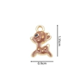 Cartoon reindeer alloy pendant in brown with yellow dots for DIY jewelry making - 2371 Cartoon Deer