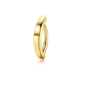 Single curved golden stainless steel belly button ring with a polished mirror finish - Gold Arc Buckle