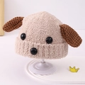 Détail du bonnet en tricot pelucheux pour bébé avec oreilles de chiot mignon - 2-5 Ans / Kaki