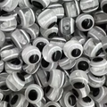 Runde Kunstharzperlen im Evil-Eye-Design mit schwarz-weißen Streifen für DIY - 8mm / Transparent