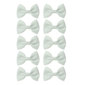 Set of 10 pieces white grosgrain ribbon bow hair clips for babies and girls - Set / White
