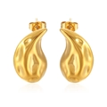 Orecchini a lobo a goccia placcati in oro 18K con finitura martellata per donna - Oro 18K / Oro
