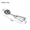 23cm stainless steel ice cream scoop with spring trigger mechanism and 6cm head diameter - Large (6cm)