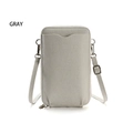 Minibolso bandolera gris para móvil en cuero sintético con textura de grano y ranura - Gris