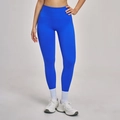 Bright blue seamless high-waisted yoga pants with stretch support for fitness and running - Dazzling Blue