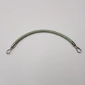 Pea green leather handbag strap replacement with silver metal lobster clasps - Matcha Green with Silver Hook