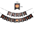 Zweiteiliges Happy Halloween Banner mit orangefarbenen Buchstaben und Kürbis, 16x20cm - Große Größe 20*16cm
