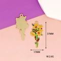 Sunflower alloy pendant in yellow enamel with 37mm height for DIY jewelry making - 9 Sunflower