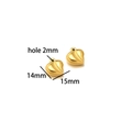 18K gold-plated stainless steel heart charm with size details 14mm by 15mm - Gold Heart 03