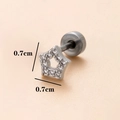 Silberner Stern-Ohrstecker mit Zirkonia-Inlay und flacher Rückseite, Größe 0,7 cm x 0,7 cm - 3# Stern / Silber