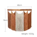 Bohemian 3-color macrame wall hanging with wooden shelf, 80x78cm handmade tassel decor - 78*80cm / Brown Series