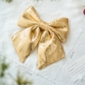 Sparkling large gold sequin bow ornament 25x30cm for festive Christmas tree decoration - 25x30cm / Gold