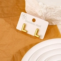 Modern minimalist letter L stud earrings in polished gold finish stainless steel - L