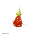 Dettaglio del ciondolo a fragola con dimensioni 17mm per 9mm e peso di 2,6g - Stile F (Solo ciondolo)