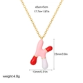 Collana dorata con ciondolo lettera K in smalto rosa e rosso e misure del prodotto - Lettera K