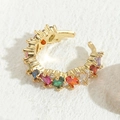 Rainbow cubic zirconia ring with 14K gold plating featuring vibrant colorful gemstones - Oval Colorful Zircon