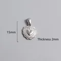Detailed macro view of vintage heart pendant in silver steel with embossed texture - Vintage Relief Heart Pendant (P00023S)