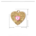 Schema tecnico mostra le dimensioni del ciondolo cuore smalto 17mm e peso 1,8g - Cuore Rosa (YE763-3)