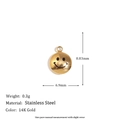 14K gold plated stainless steel smiley face charm pendant with dimensions for DIY jewelry - Smiley Face Pendant - Gold