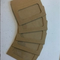 Set of 6 vintage brown kraft paper envelopes with creative heart clasp and clear window - 15.8*10.7CM Window Envelope / Kraft Paper