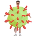 Funny green inflatable virus costume with red tentacles for Halloween party performances - Virus / One Size