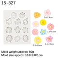 White silicone flower mold with 11 cavities for fondant, chocolate and cake decoration - 2# Flower Mold-Grey