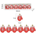 Rote Weihnachtshandschuh-Anhänger mit Schneeflocken und weißem Rand, Größe 7x5 cm - Roter Handschuh