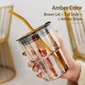 Tall Style-Amber-Set (Lid+Straw)