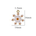 Colgante de copo de nieve dorado con puntos naranjas para joyería DIY, 16mm - Copo de Nieve-Punto Naranja