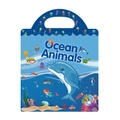 Reusable ocean animals sticker book with handle for kids featuring dolphins and sharks - Ocean Animals Style