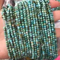 Square-cut 2-3mm turquoise stone beads for jewelry making with natural brown patterns - 32-3mm Turquoise (Natural)