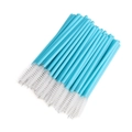 Disposable eyelash and eyebrow brush set with bright blue handles and white nylon bristles - Light Blue - White Bristles
