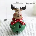 Christmas reindeer bell pendant with green metal finish and decorative festive patterns - Elk
