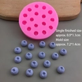 Pink silicone mold for 19 mini blueberries, ideal for DIY chocolate and fondant decor - Silicone / S Size 16-hole Blueberry Mold