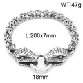 Bracelet homme en acier inoxydable avec double tête de serpent et maille celte - Tête de Serpent (KB164525-Z)