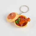 Portachiavi mini pentola di terracotta con coscia di pollo realistica e peperoni rossi - Coscia di pollo