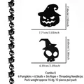 Halloween felt banner set with 12 wizard hat pumpkin and skull hanging decorations - Black Pumpkin & Skeleton String
