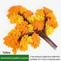 Artificial yellow camphor leaves 67cm height branch for landscaping decor 12-pack - Yellow Glue-coated Camphor Leaf