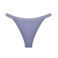 Women's rib-knit cotton sexy V-shaped panties in lilac purple with high-cut leg - Dusty Blue